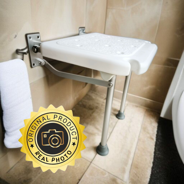 kursi bangku duduk lipat tempel dinding 2 kaki pasien lansia